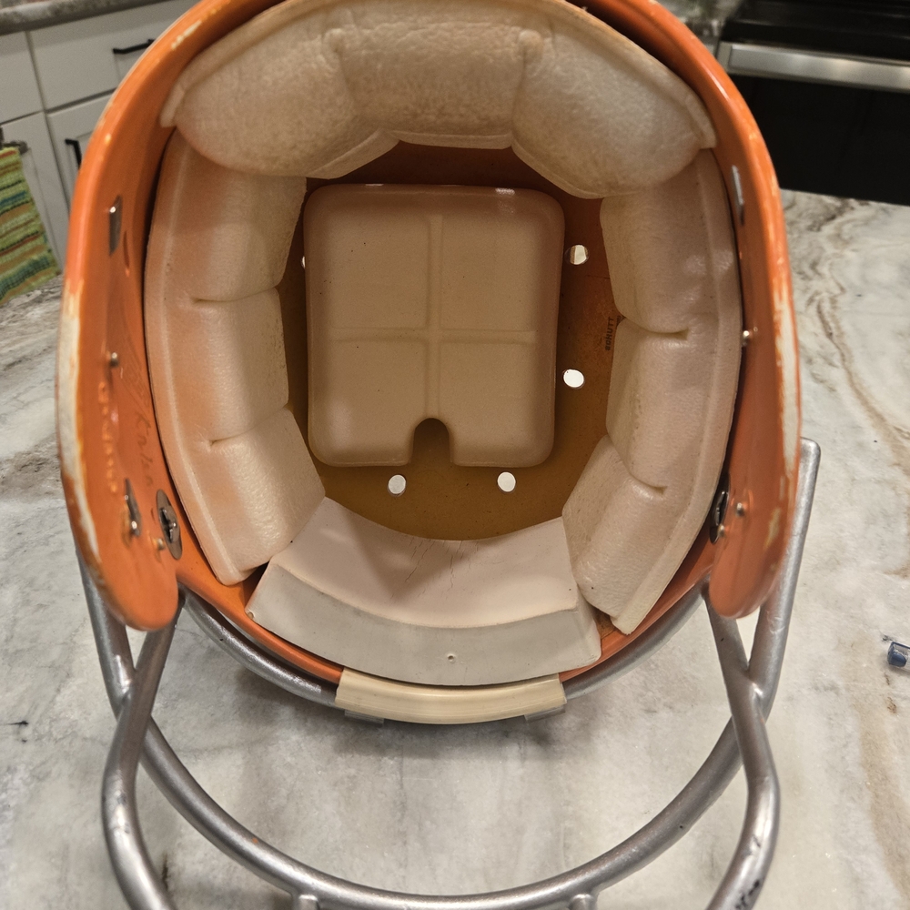 Orange Football Helmet with Padding